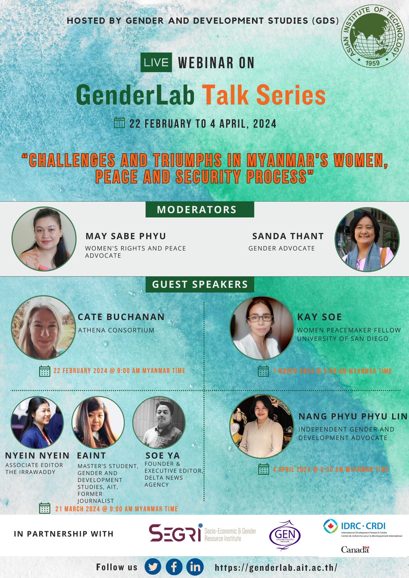 Second GenderLab Talk Series “Challenges and Triumphs in Myanmar’s Women, Peace, and Security Process”